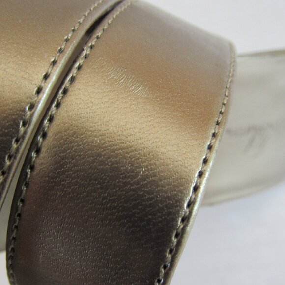 Jaclyn Smith Gold Strappy Slip On Open Toe Wedge Sandals Size 6.5M - Picture 9 of 14